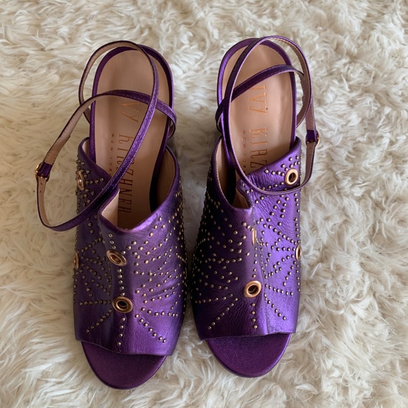 ❌SOLD❌Ivy Kirzhner Epoque Purple Leather Sandal - Picture 3 of 7